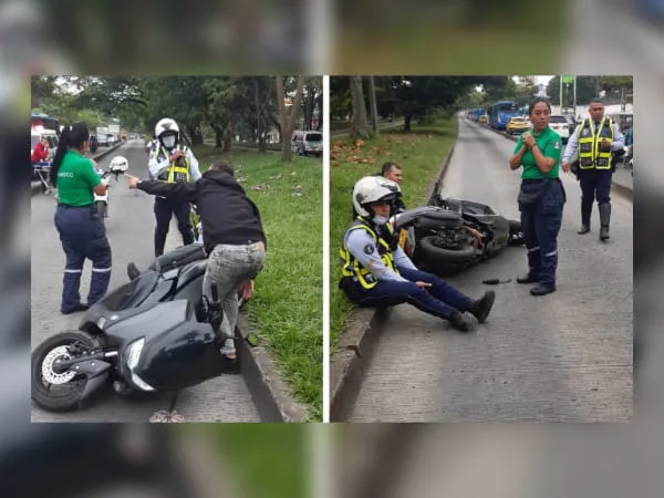 agente tránsito agredido carril del MIO motorizado