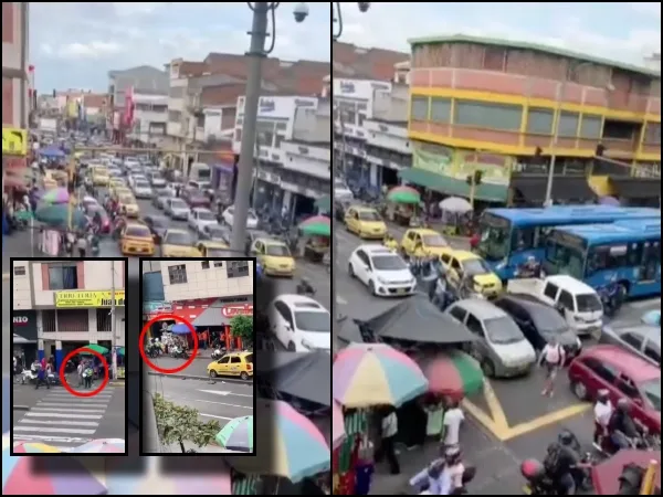 Tremendo trancón y los agentes de Movilidad "a un lado sin regular", en el centro de Cali