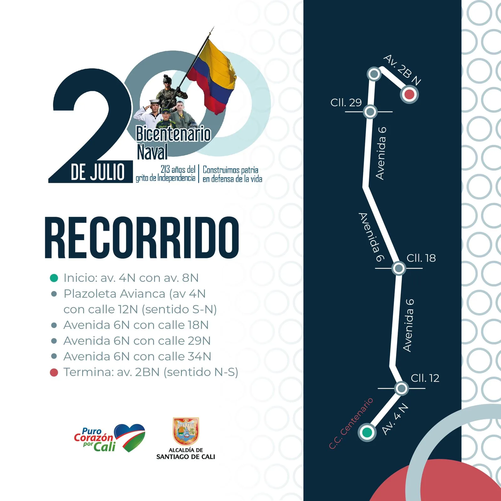 Cierres viales en Cali por ensayos del desfile del 20 de julio