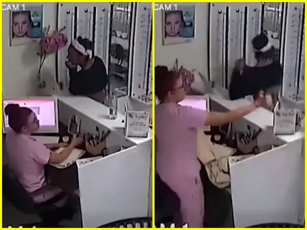 Los hechos quedaron grabados en vídeo de seguridad, allí se aprecia el momento en que las dos mujeres ingresaron a la óptica en Cali, para intentar llevarse algunas de las pertenencias.