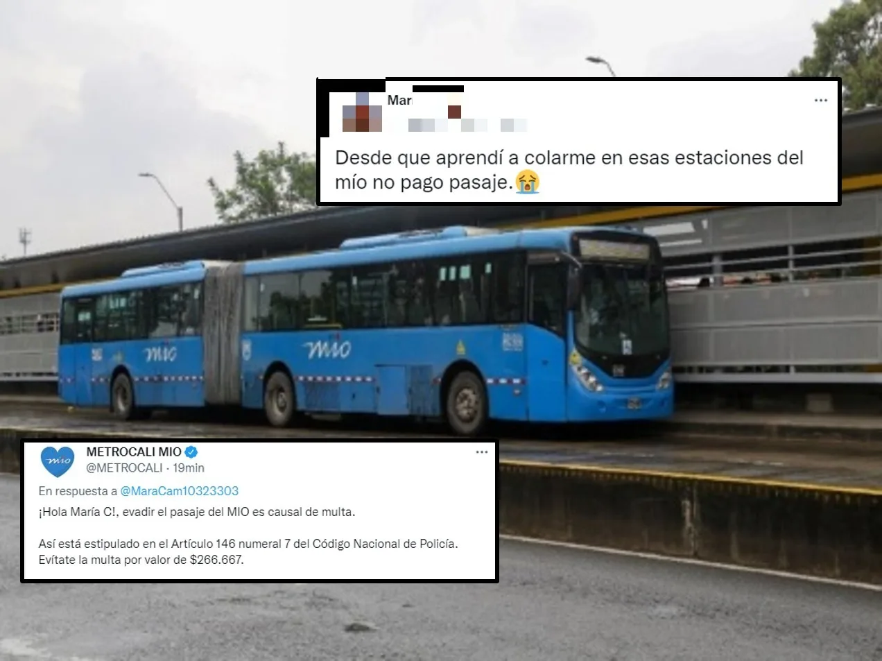 Alardeó en redes porque 'aprendió' a colarse en el MIO, le advirtieron podría ser multada y respondió "no tengo plata"