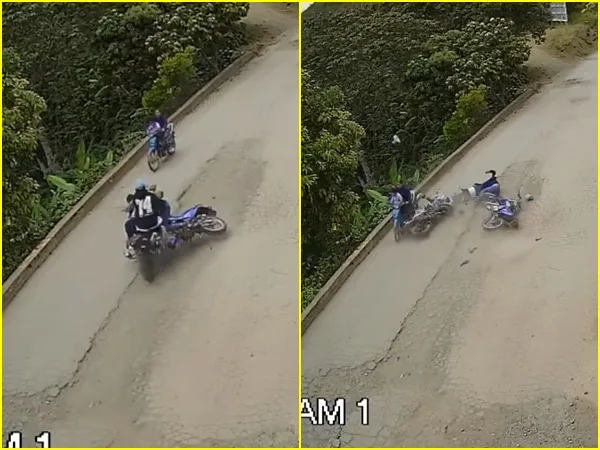 Aparatoso accidente en La Unión: dos motocicletas chocaron de frente, volaros por los aires y hay varios heridos