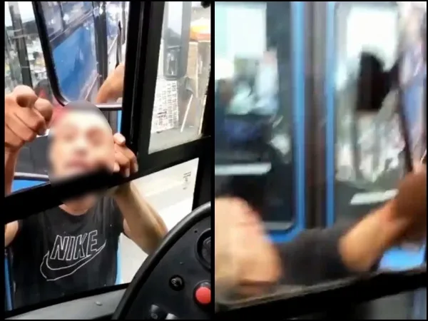 "Babos%, quiero ver que lo 'dañés', perr*" y el golpe: otro conductor imprudente agrediendo funcionario del MIO