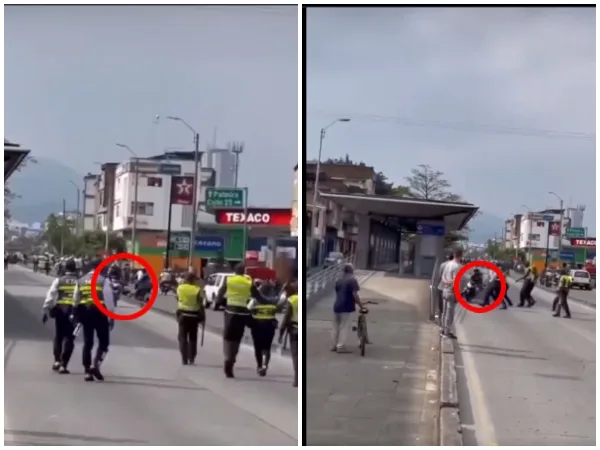 Le dieron bolillo, tiraron botellas y casi se choca con un bus del MIO: "Todo por huir del tránsito" en el centro de Cali