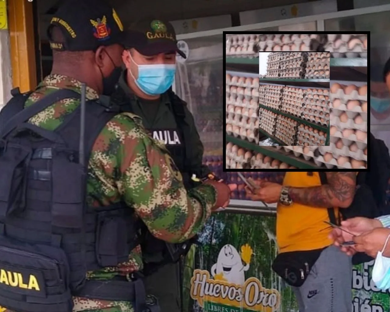 cartel huevos en Tuluá