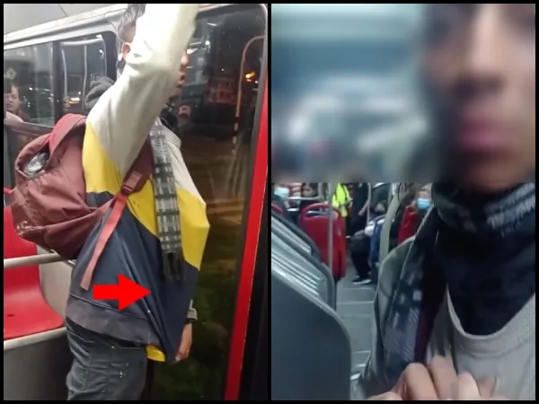 "No te lo vas a llevar", pasajero "se paró firme" y evitó se robaran un extintor al interior de un bus