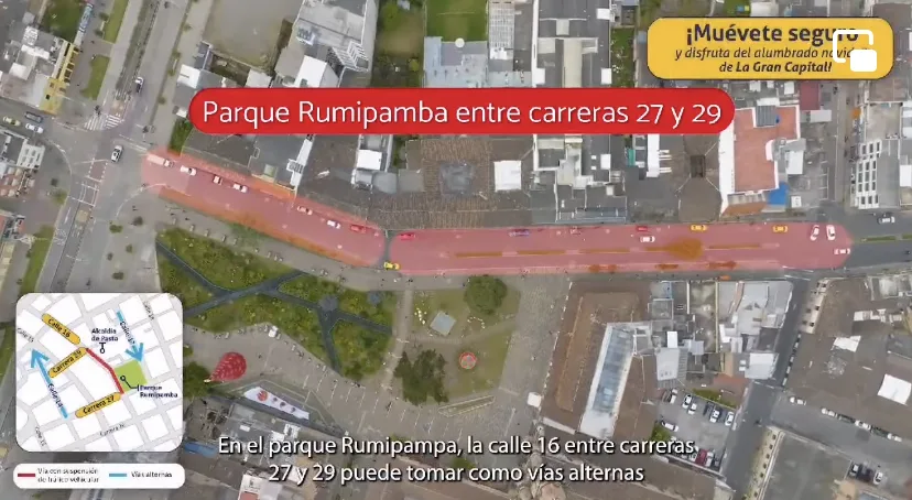 tráfico vehicular en Pasto por alumbrado