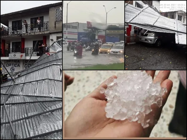 Techos caídos, granizada e inundaciones, el 'palo de agua' de este sábado en Cali