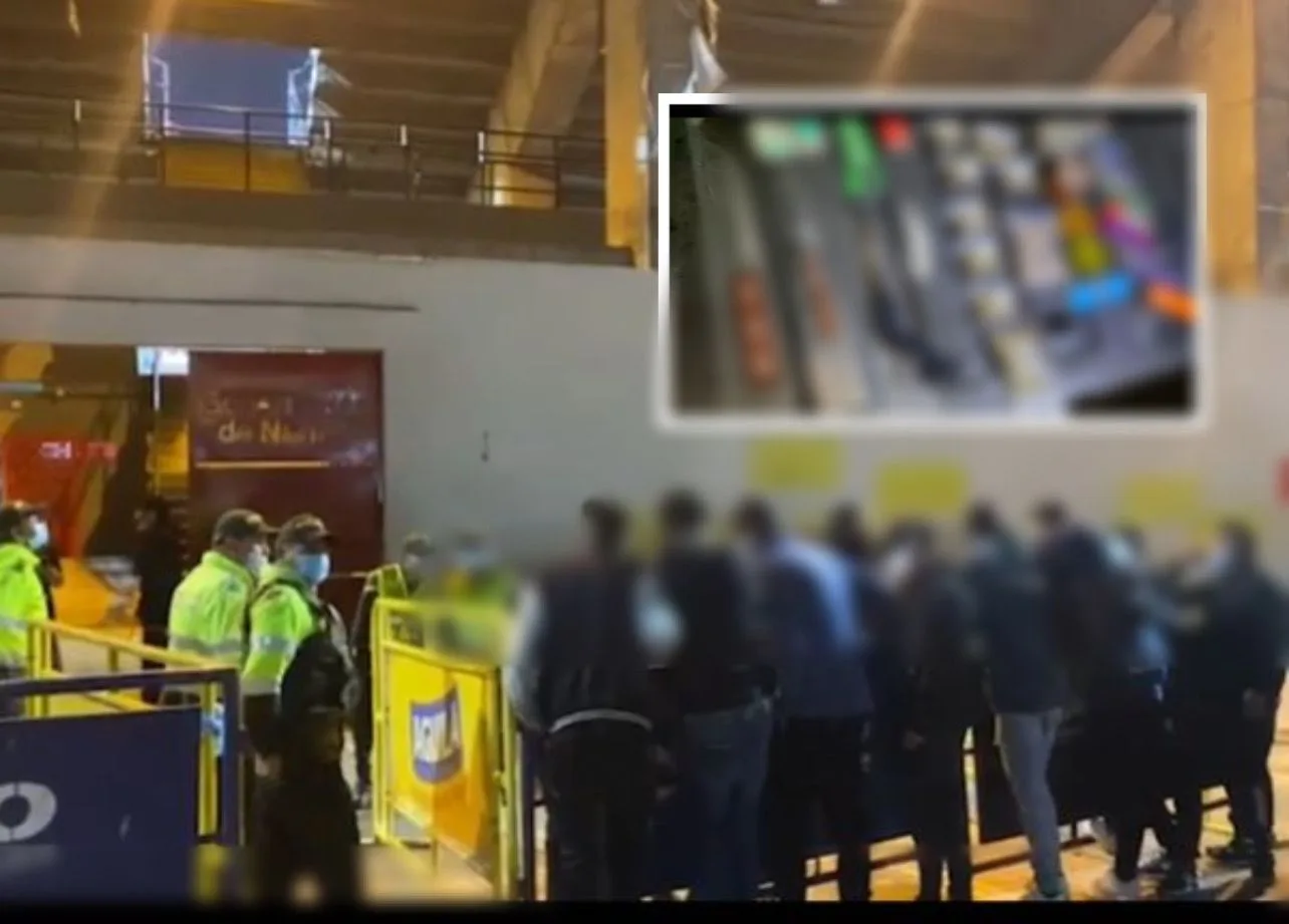 armas blancas hinchas Pasto y Sante Fe