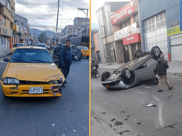 Camioneta y taxi chocaron en el sector de las Lunas de Pasto