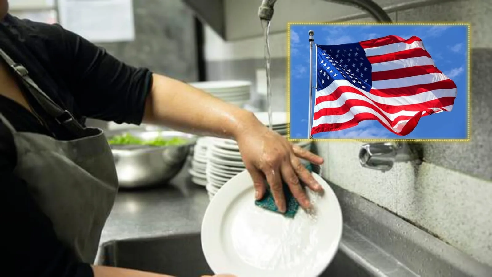 lavar platos en Estados Unidos