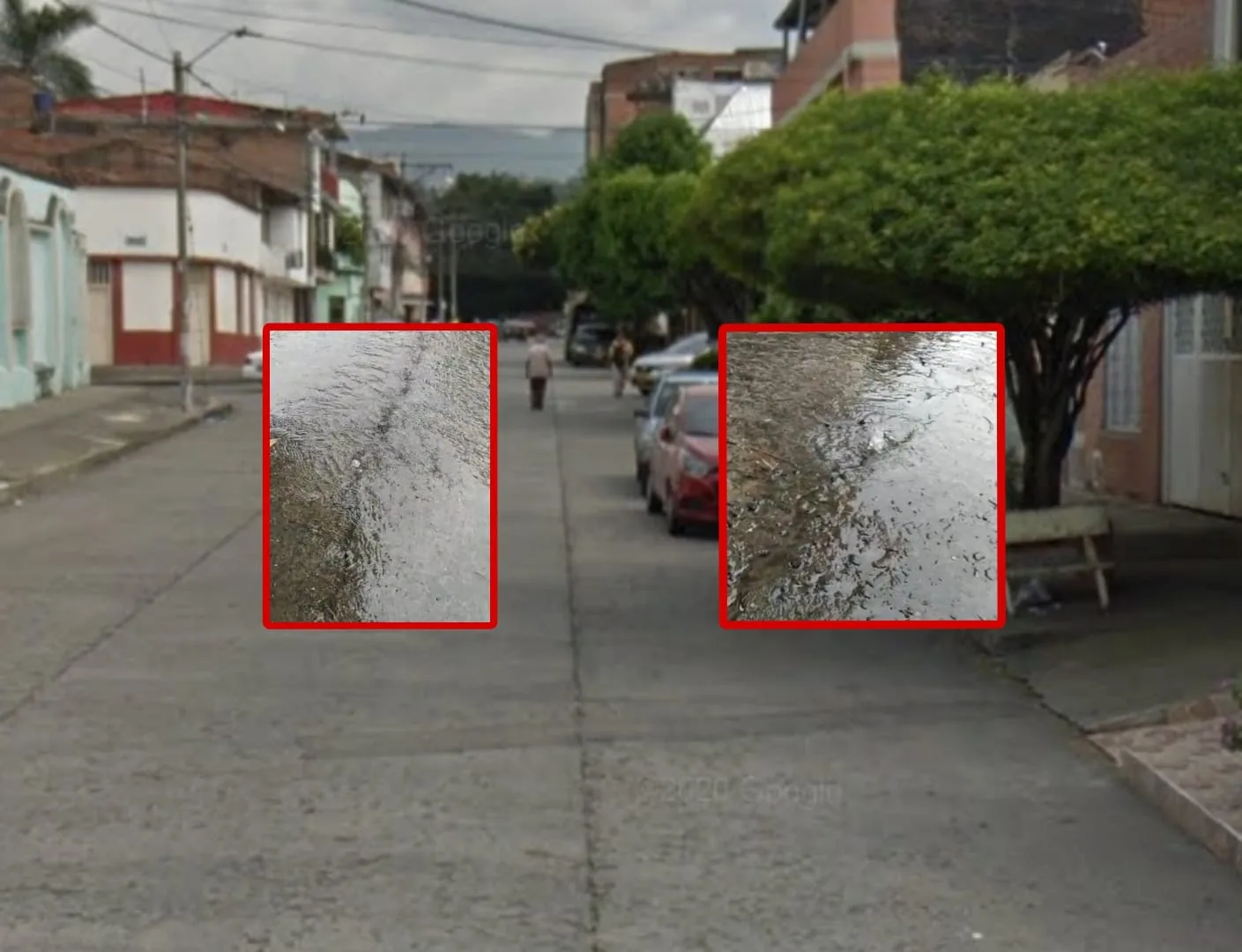 En Alameda vecinos se alertan porque “está saliendo agua debajo del pavimento”