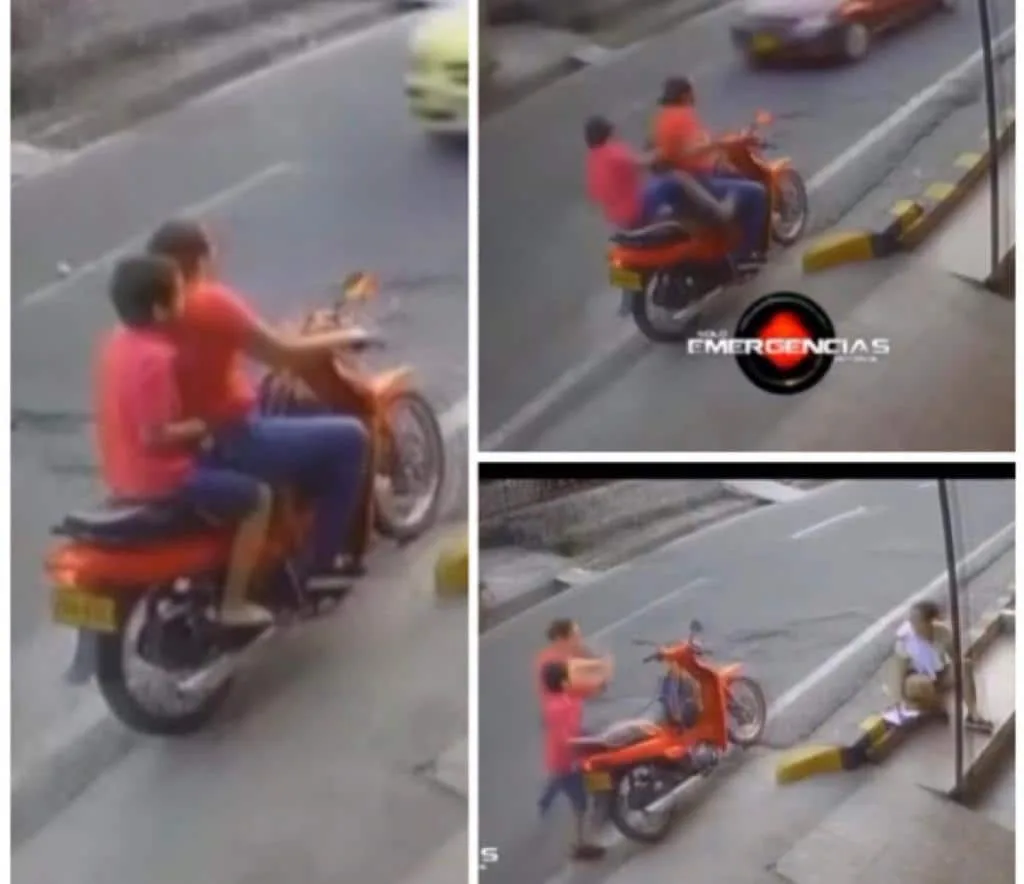 Le dio un codazo al niño y lo tiró de la moto cuando pasaba un carro, vecina salió a defenderlo en Neiva