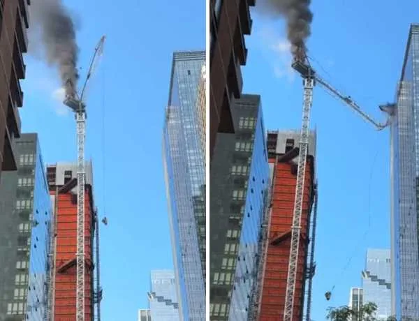 Grúa se prendió, se descolgó y terminó derrumbando la estructura de un edificio en Manhattan