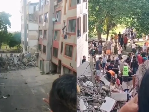 Colapso de parte de edificio en Barranquilla.