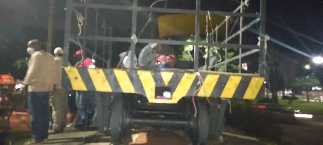 Locomotora de la estación del ferrocarril en Cali