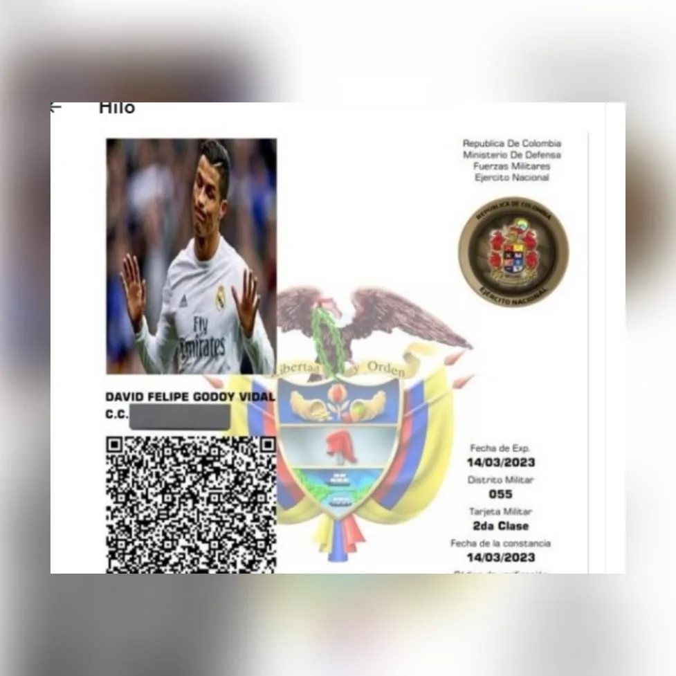 "No es broma", le dieron su libreta militar con la foto de CR7, "la denuncia en redes funcionó, ya respondieron"