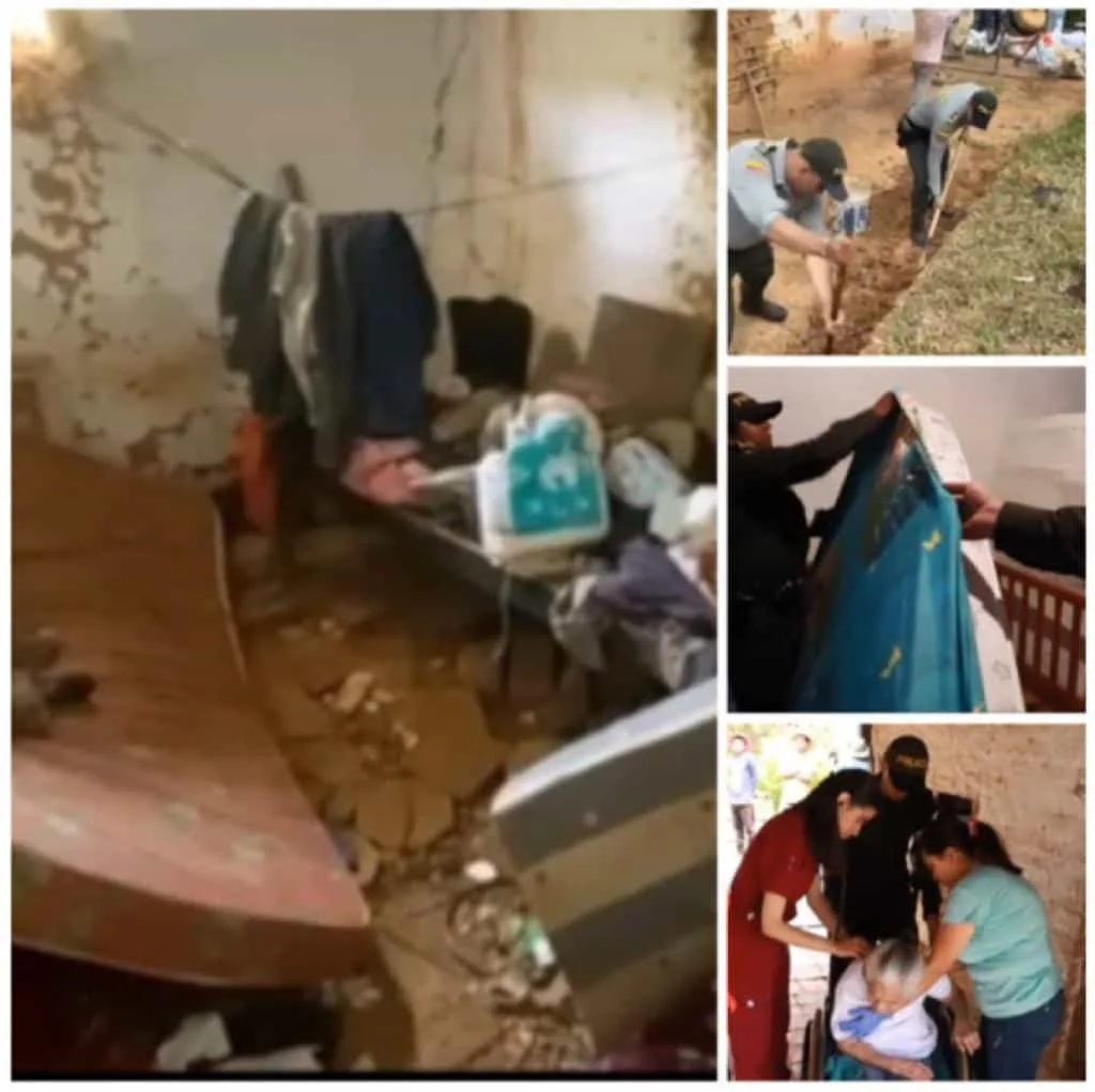 Abuela de 101 años y su hijo, vivían en una casa a punto de caerse: la policía se las reconstruyó.