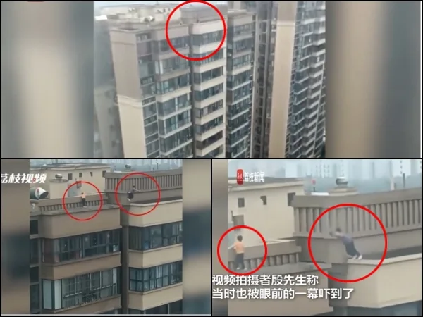 El vídeo viral y que generó 'pánico' por dos niños jugando en la terraza de un edificio de 22 pisos fue en China