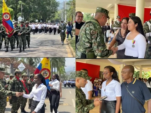 Reconocimiento con honores: 49 nujeres regresan a la vida civil tras completar servicio militar, en Cali