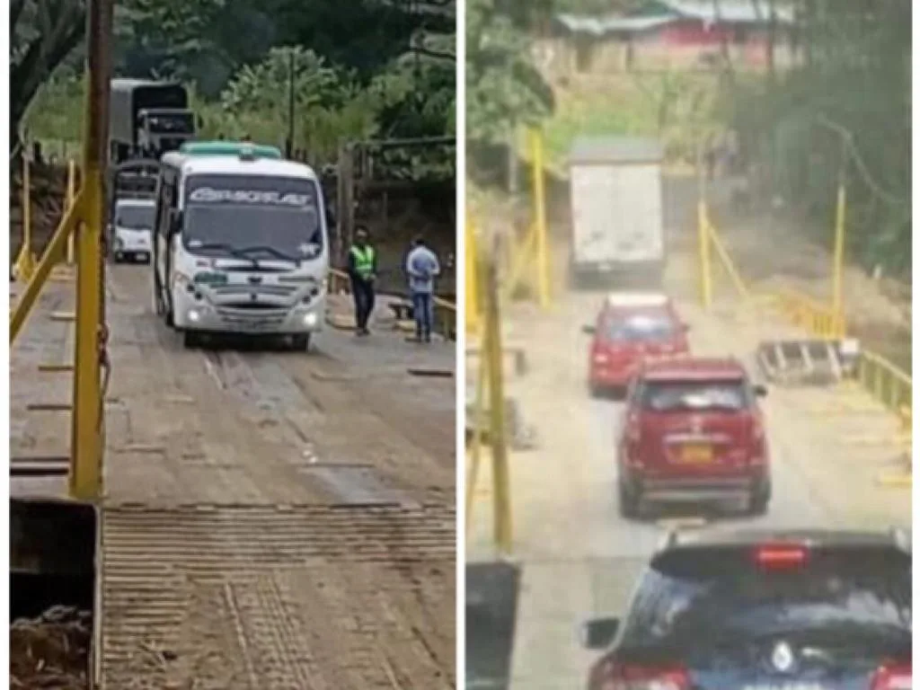 Puente flotante de La Tebaida que instalaron privados, "seguirá funcionando" advirtió el alcalde