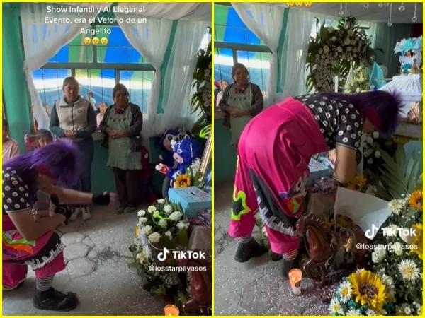 Contrataron payasos para animar un evento, era el velorio de un niño y no pudieron contener el