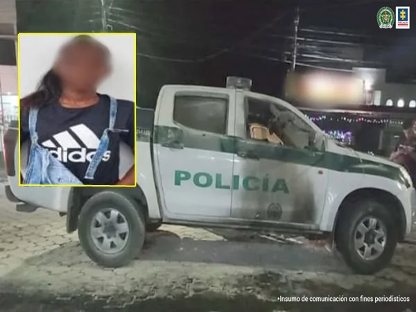 En Nariño judicializaron a Martha: es señalada de incinerar camioneta de la Policía y la acusan de terrorismo