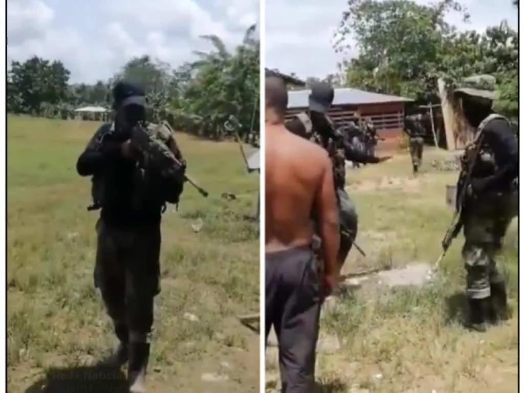 Con capuchas, botas campaneras y apuntando a la población en Tierralta: serían militares