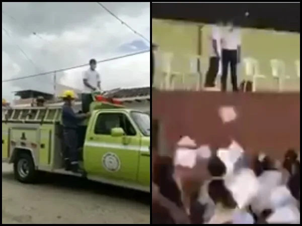 Con carro de bomberos, marcha y caravana celebraron en Ginebra el regreso de José Manuel