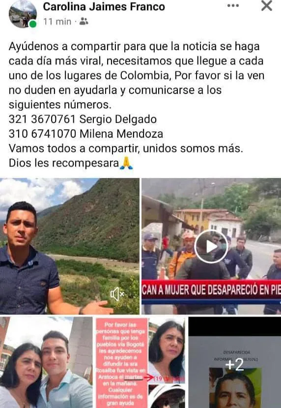 doña Rosalba Túnel Mundialista en Cali desaparecida
