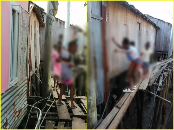 En Tumaco varios niños deben caminar por 'puente' de tablas deterioradas, madres temen haya una tragedia