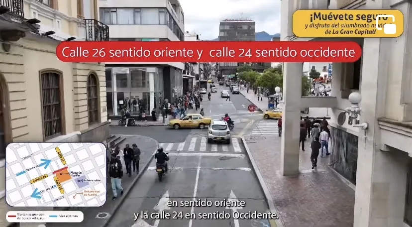 tráfico vehicular en Pasto por alumbrado