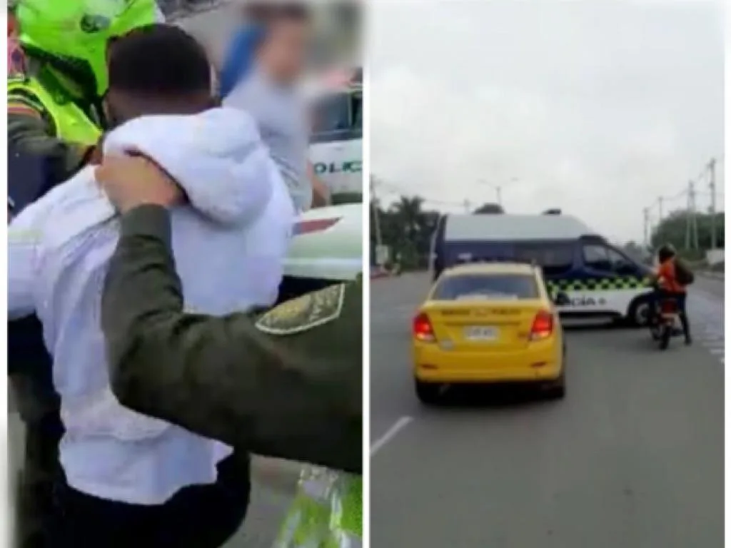 Si eran presuntos ladrones que iban en un taxi, la gente los persiguió y la policía los capturó entre Cali y Jamundí