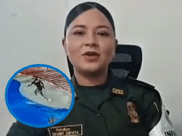 Patrullera de la Policía que le salvó la vida a niña en piscina.