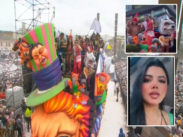 Indignación y críticas por mujer que enseñó sus pechos en una carroza del Carnaval: se disculpó por "estar ebria"