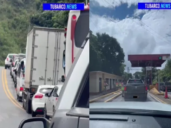 Carros en la carretera de Cali hacia Pasto.