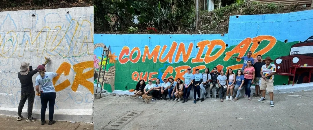 En San Francisco, Siloé, la comunidad convirtió un muro en un mural que habla de vida, arte, cultura y derechos humanos