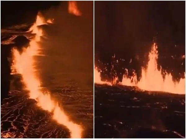 El volcán que erupcionó en Islandia: La lava corre lentamente