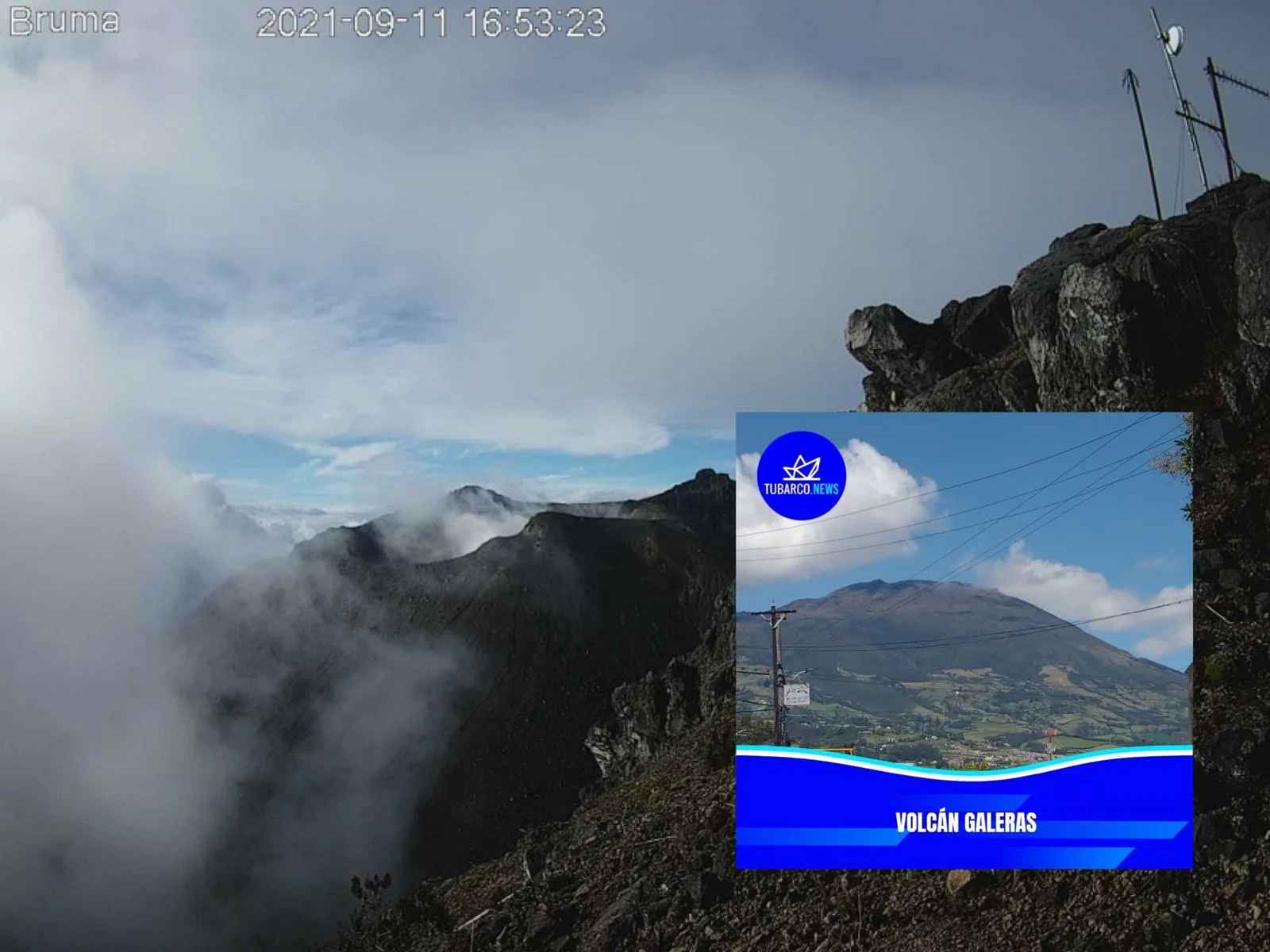 Actividad del volcán Galeras sigue en "Nivel Amarillo", sismicidad reciente se debe a "fractura de roca"