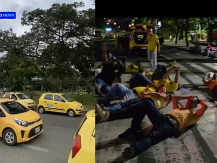 "Seguimos en paro": Taxistas amanecieron a las afueras del CAM esperando respuesta del alcalde de Cali