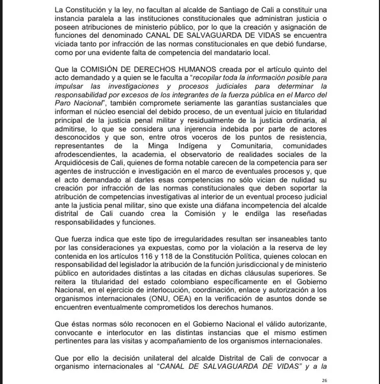 decreto resistencias Cali diálogos