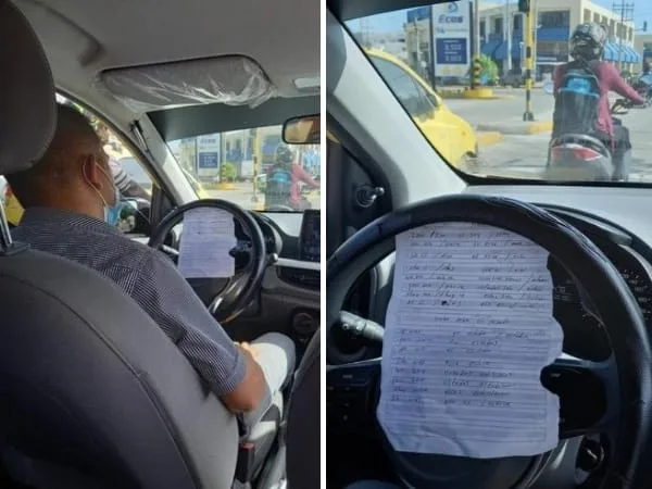 "Que aprenda" pero cuidado, "un descuido es mortal", dicen a taxista que aprende inglés mientras trabaja