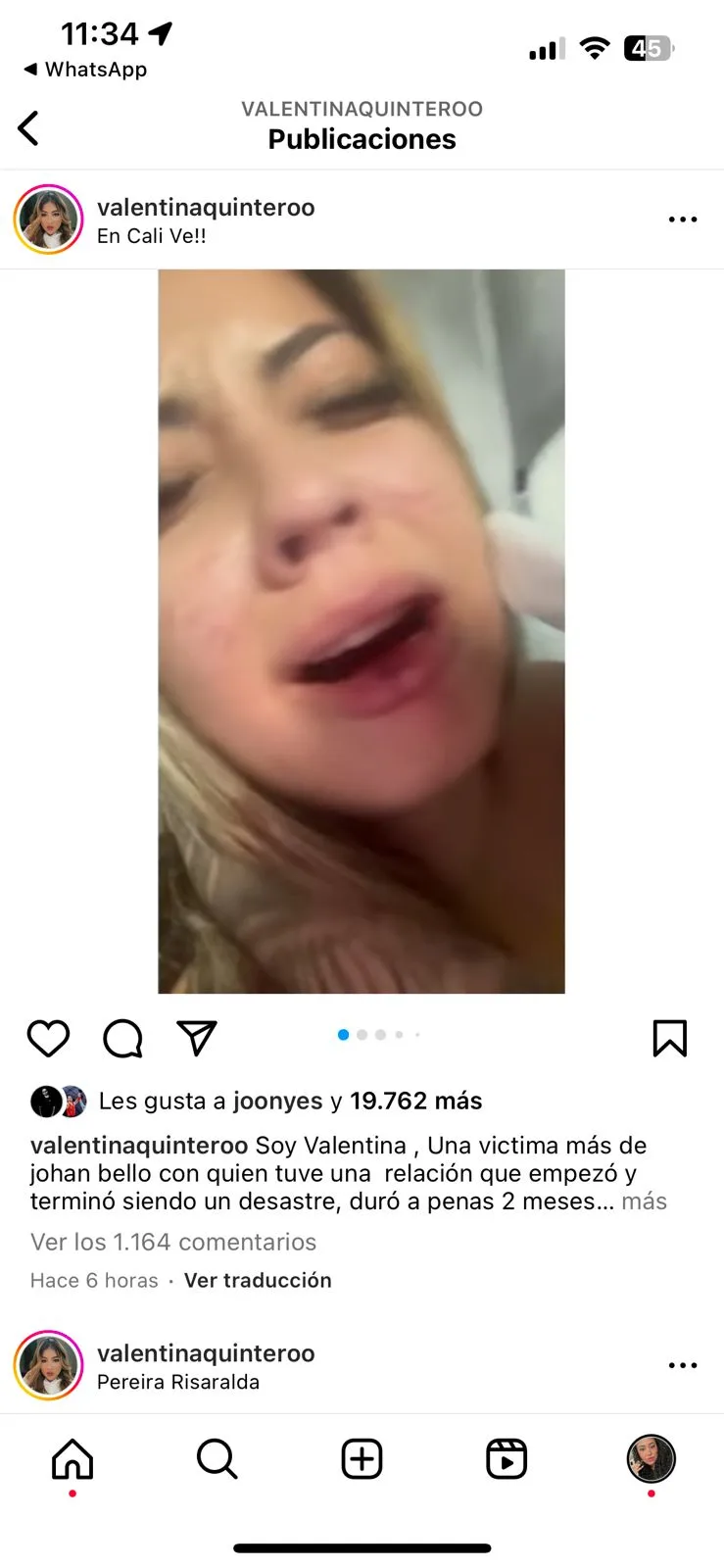 redes sociales Valentina Quintero denuncia violencia