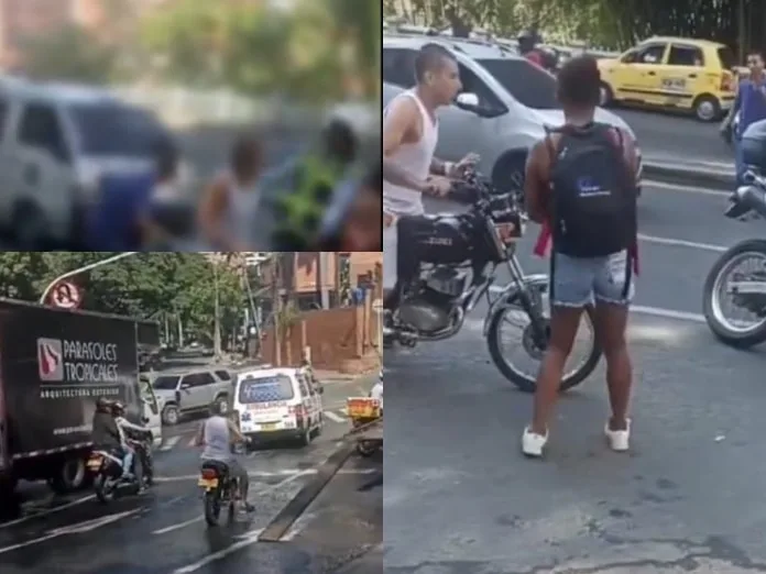Un agente de tránsito en Cali resultó agredido con un arma blanca; el motociclista reaccionó así tras solicitarle los documentos