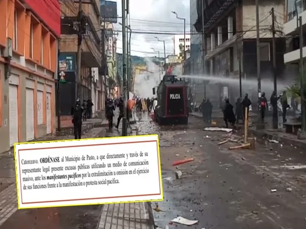 manifestantes pacíficose con manifestantes pacíficos", y pide que se actúe frente a ‘actores violentos’ en protesta social