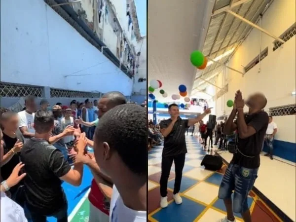 Sentida visita de Jhonny Rivera a la cárcel de Villahermosa en Cali: cantó 'El Intenso' y los internos se robaron el show