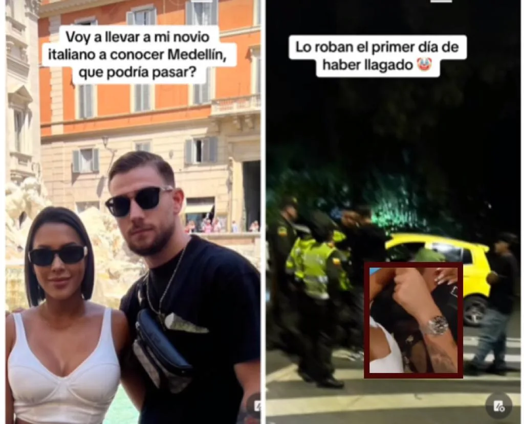 Trajo a su novio italiano de visita a Medellín, y ladrones no le perdonaron el Rolex: los atracaron