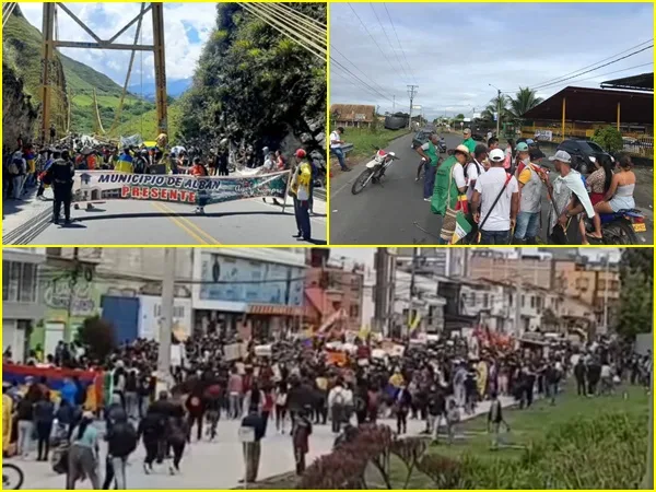Este son los bloqueos viales que se registran a esta hora en el departamento de Nariño