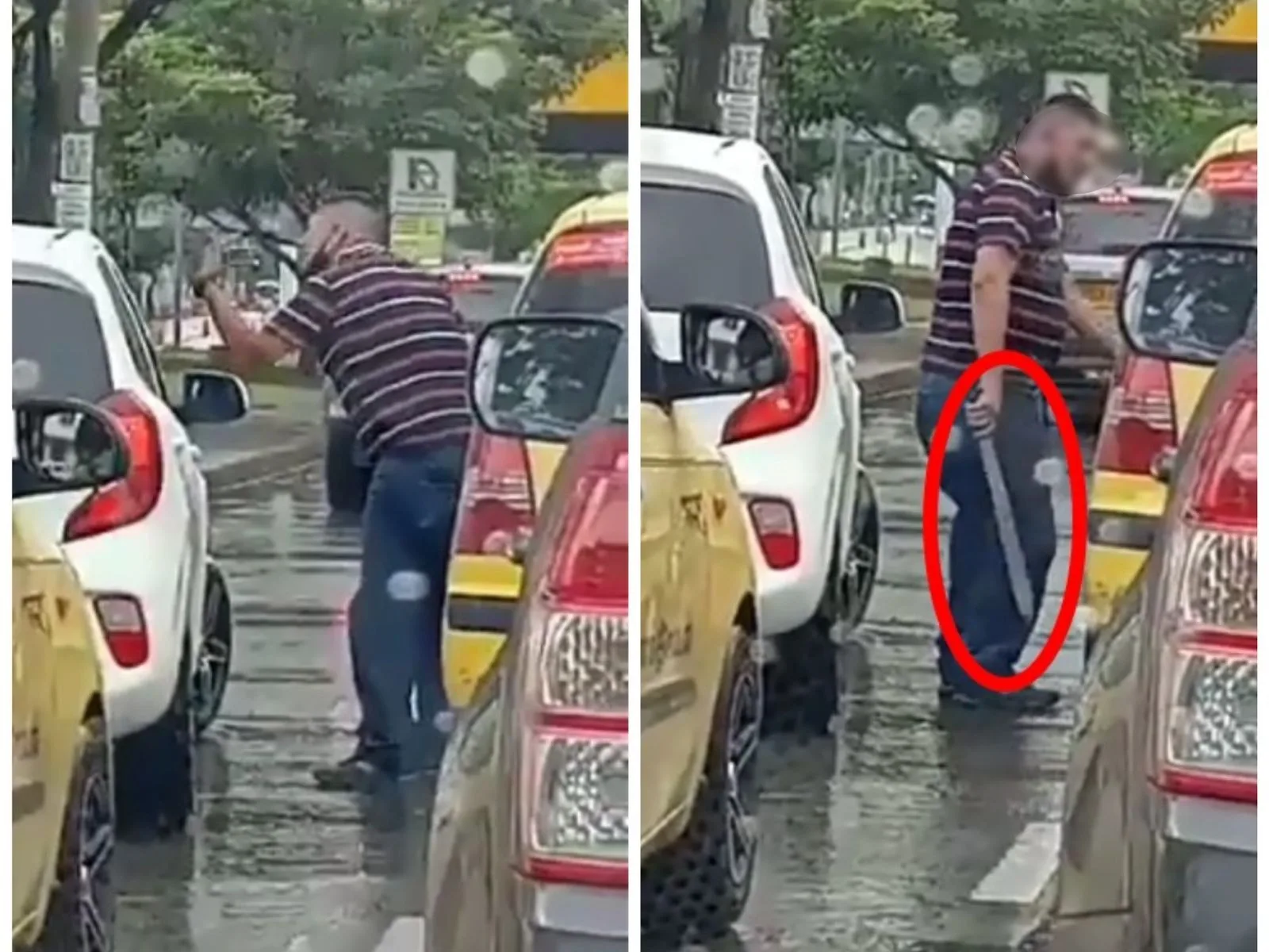 'Aleteando' una mano en y la otra un machete: discusión de un taxista y un conductor en Cali