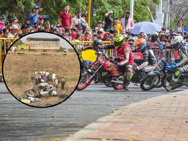 Competidos de motos que perdió a su bebé por grave accidente de tránsito en Bosconia, Cesar.